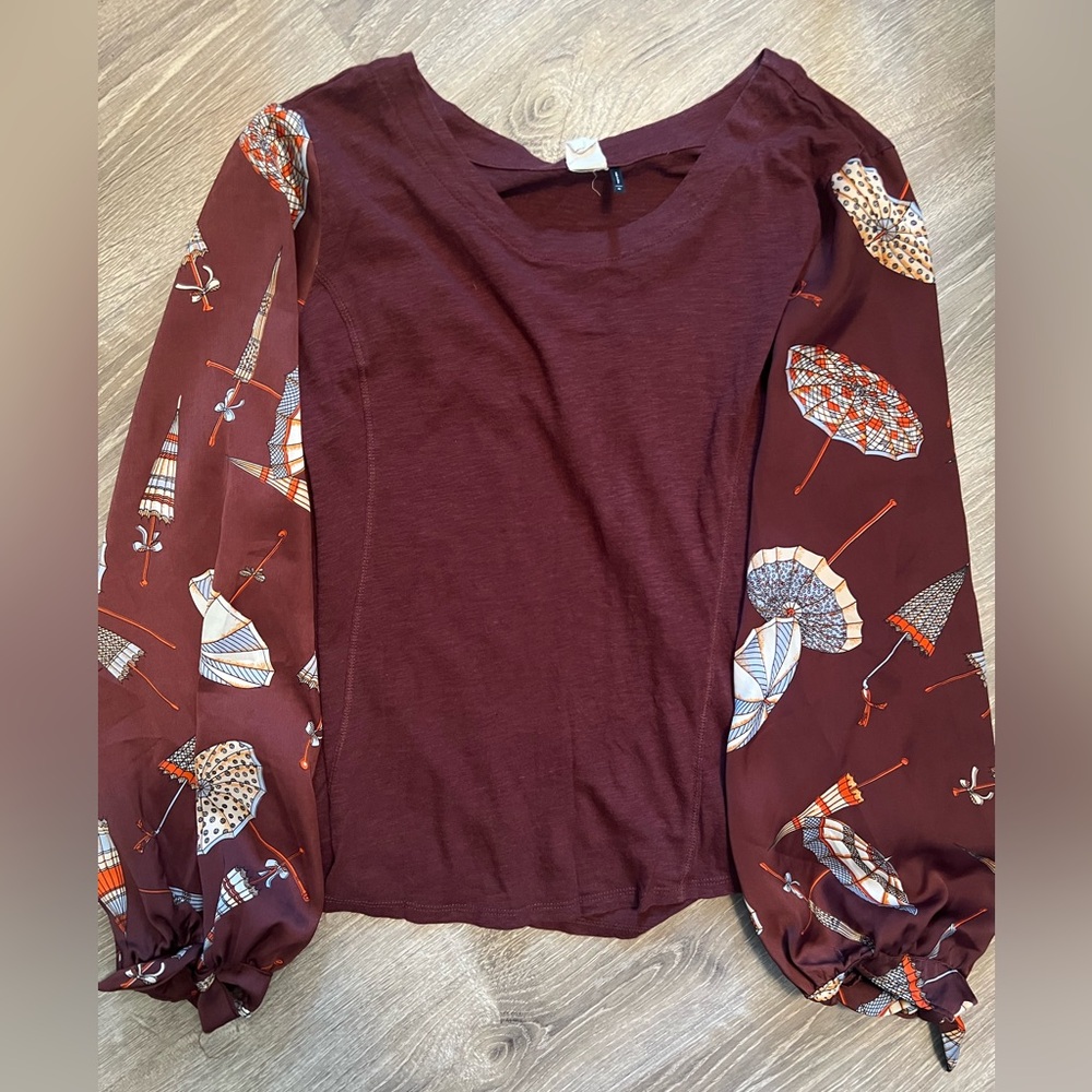 Anthropologie Umbrella long Sleeve Top size XL